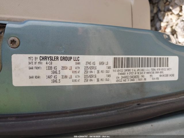 2010 CHRYSLER TOWN & COUNTRY 2A4RR5D15AR308781 Photo 8
