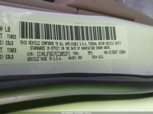 1C4RJFBG7EC385371 Jeep Grand Cherokee Limited