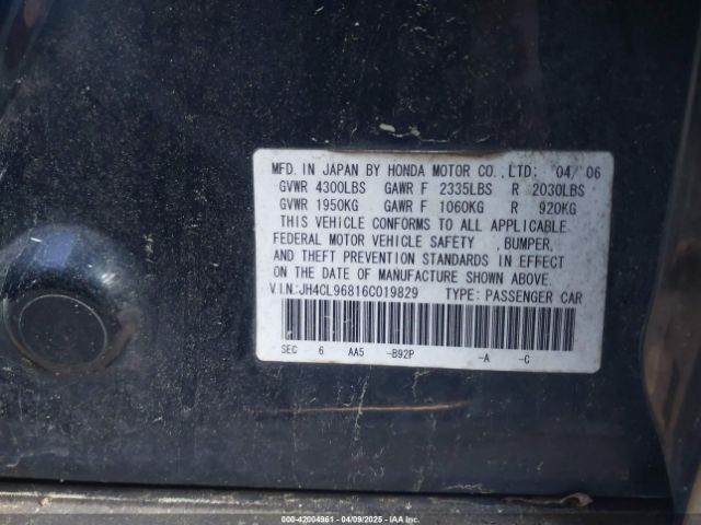 2006 ACURA TSX JH4CL96816C019829 Photo 8