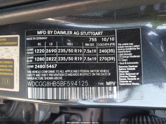 2011 MERCEDES-BENZ GLK 350 WDCGG8HB5BF594125 Photo 8
