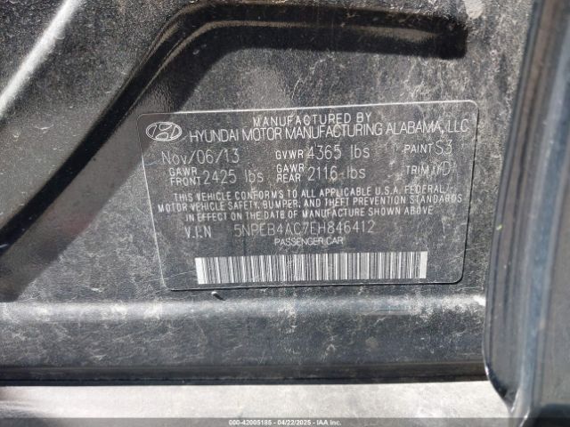 5NPEB4AC7EH846412 Hyundai SONATA GLS