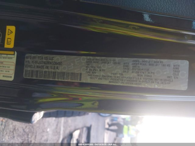 1C4HJXDN0MW636466 Jeep Wrangler Unlimited Sport Altitude 4x4