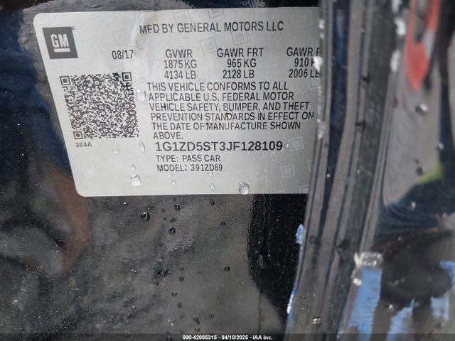 1G1ZD5ST3JF128109 Chevrolet MALIBU LT