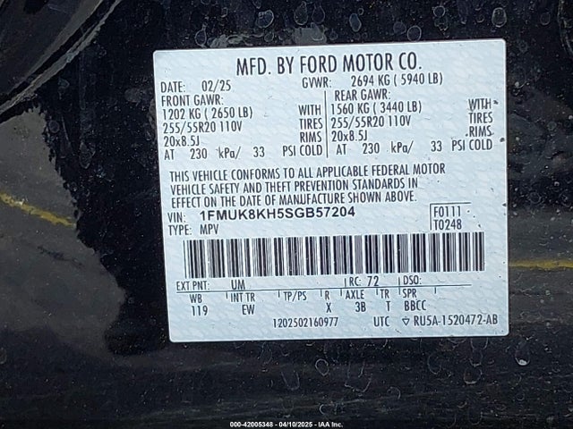 Ford Explorer St-line 2025 1FMUK8KH5SGB57204 Image 9