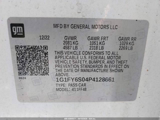 1G1FY6S04P4128661 Chevrolet Bolt Euv Fwd Lt