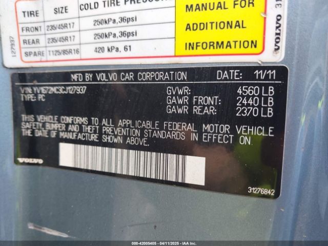 2012 VOLVO C70 YV1672MC3CJ127937 Photo 8
