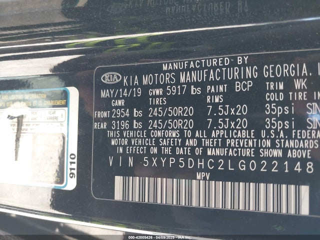 5XYP5DHC2LG022148 KIA Telluride Sx