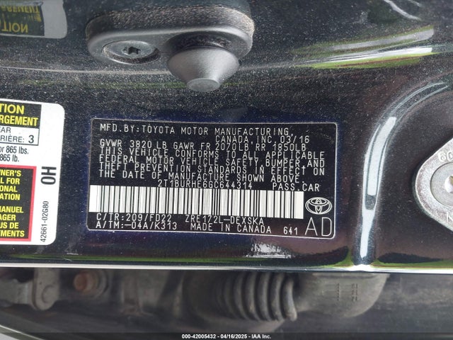 2T1BURHE6GC644314 Toyota Corolla S Plus