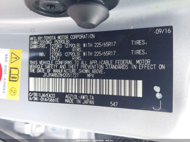 JTJYARBZ8H2051727 Lexus NX 200T