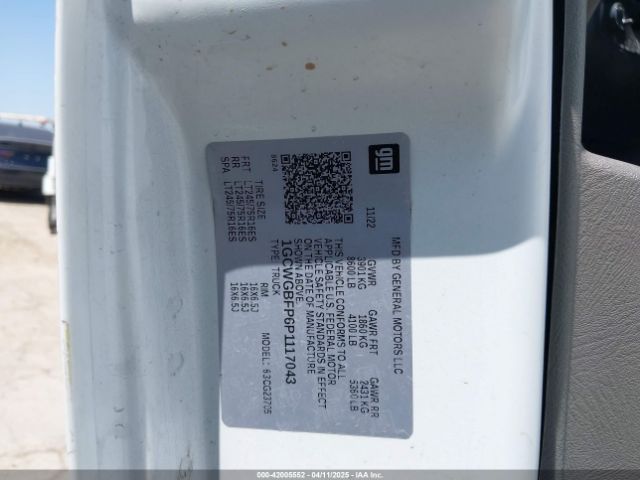 1GCWGBFP6P1117043 Chevrolet Express Cargo Rwd 2500 Extended Wheelbase Wt