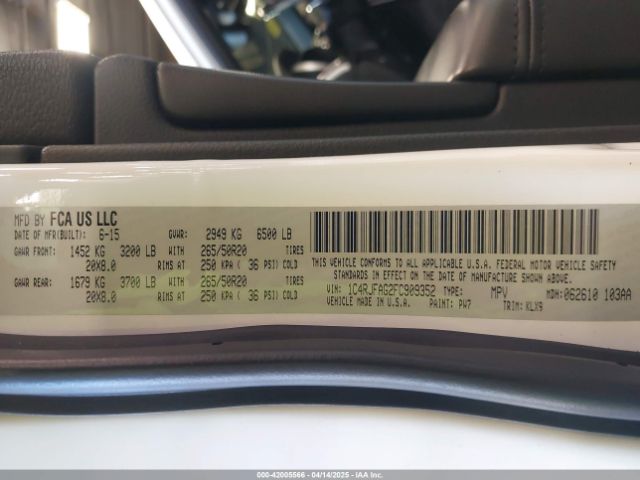 1C4RJFAG2FC909352 Jeep Grand Cherokee Altitude
