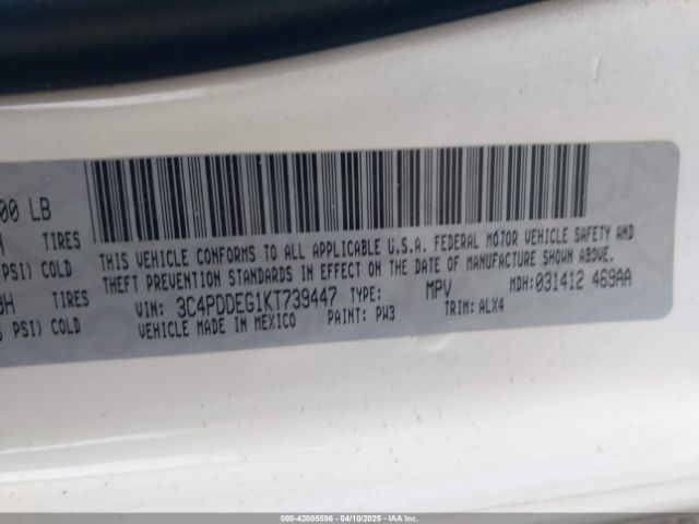 3C4PDDEG1KT739447 Dodge Journey Gt Awd
