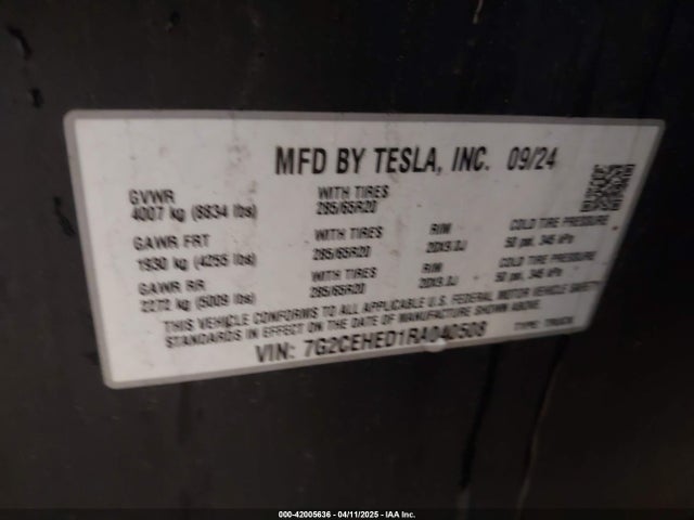 2024 TESLA CYBERTRUCK 7G2CEHED1RA040508 Photo 8