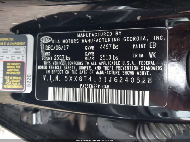 5XXGT4L31JG240628 KIA Optima S