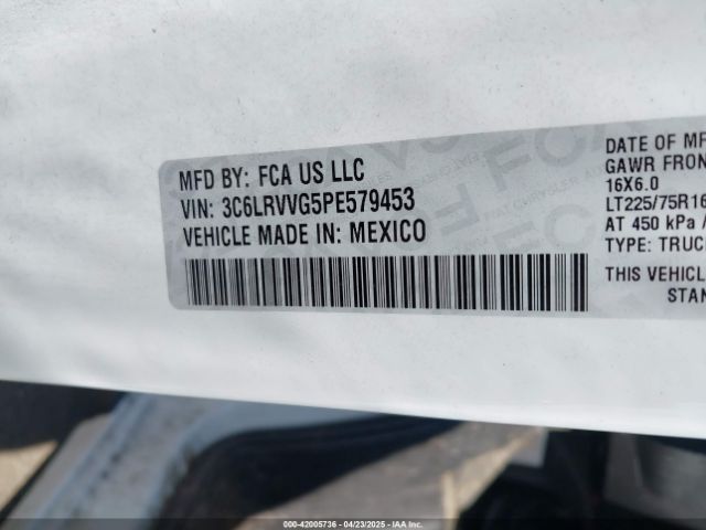 3C6LRVVG5PE579453 RAM Promaster 2500 Low Roof 136 Wb