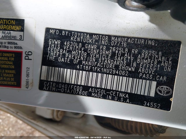 4T1BF1FK1HU294062 Toyota CAMRY LE