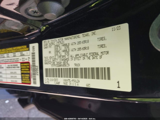 2024 Toyota Tundra Hybrid Trd Pro 4wd მანქანა იყიდება აუქციონზე, vin: 5TFPC5DB0RX050139, აუქციონის ნომერი: 42005783