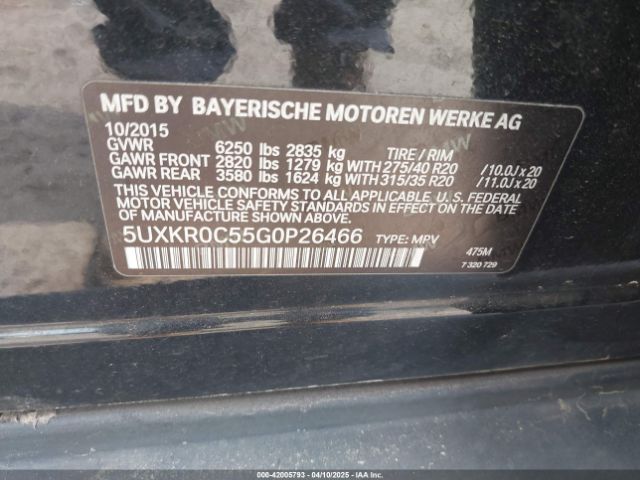 5UXKR0C55G0P26466 BMW X5 Xdrive35i