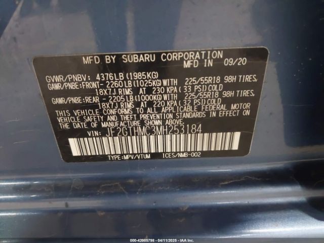 JF2GTHMC3MH253184 Subaru Crosstrek Limited