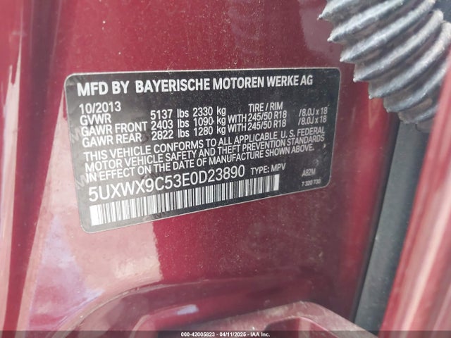5UXWX9C53E0D23890 BMW X3 Xdrive28i