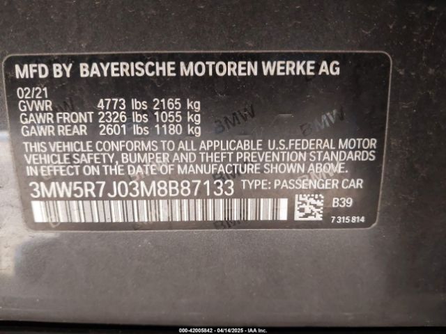 3MW5R7J03M8B87133 BMW 330i Xdrive