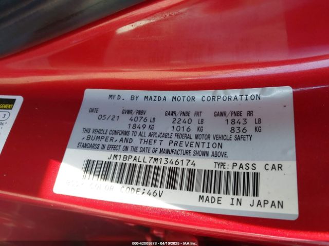 JM1BPALL7M1346174 Mazda Mazda3 Preferred