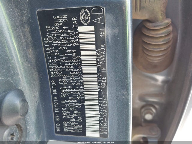 Toyota COROLLA L 2016 2T1BURHE8GC728778 Image 9