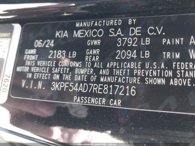3KPF54AD7RE817216 KIA Forte Gt-line