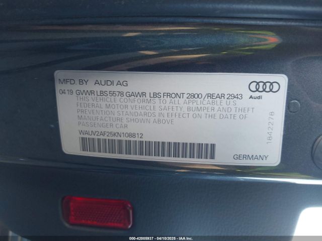 2019 AUDI A7 WAUV2AF25KN108812 Photo 8