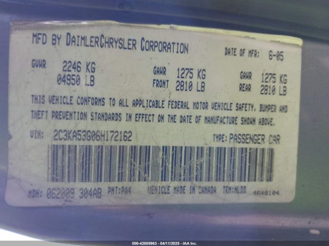 2006 CHRYSLER 300 2C3KA53G06H172162 Photo 8