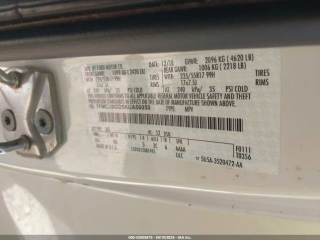 1FMCU0GD5KUA56050 Ford ESCAPE SE