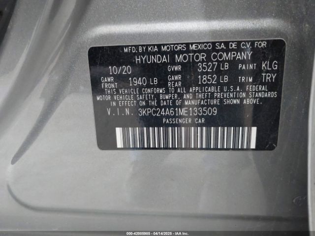 3KPC24A61ME133509 Hyundai ACCENT SE