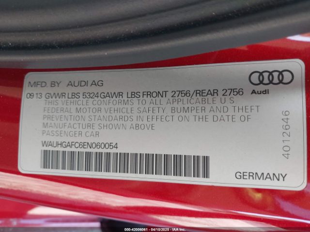 WAUHGAFC6EN060054 Audi A6 3.0t Premium Plus