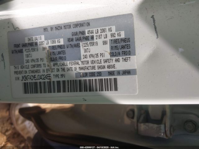 JM3KFACM5J0402455 Mazda Cx-5 Touring