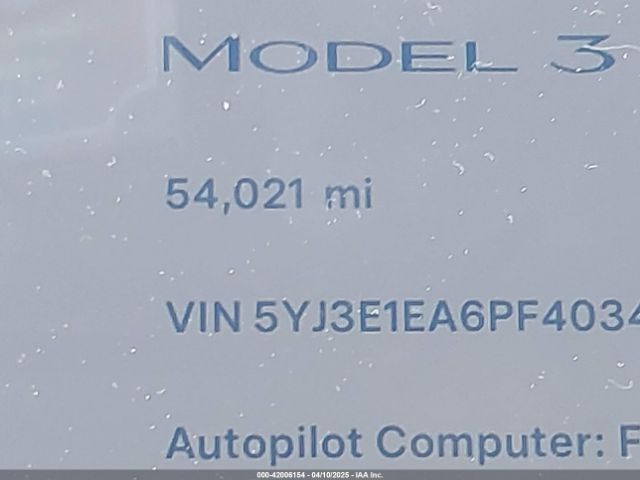 5YJ3E1EA6PF403479 Tesla Model 3 Rear-wheel Drive