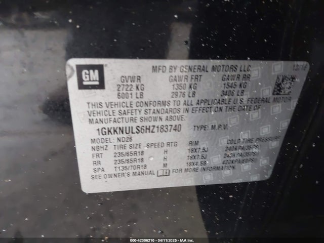 1GKKNULS6HZ183740 GMC Acadia Slt-1