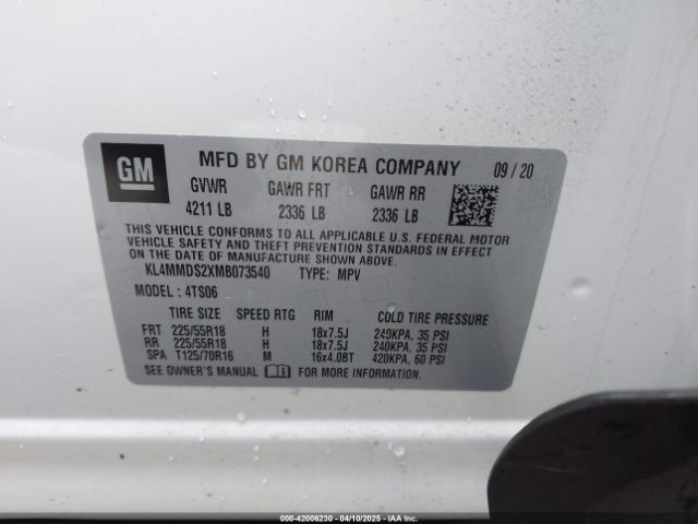 KL4MMDS2XMB073540 Buick Encore Gx Fwd Select