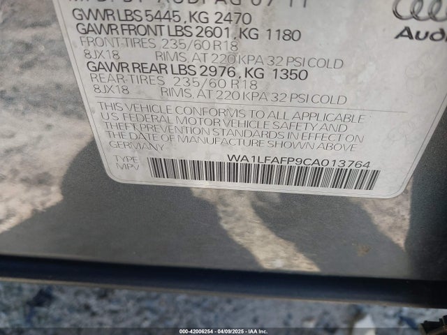 2012 AUDI Q5 WA1LFAFP9CA013764 Photo 8