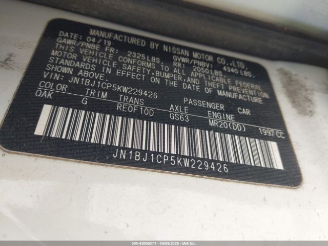 JN1BJ1CP5KW229426 Nissan 2019