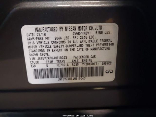 JN1EV7AR6JM610043 Infiniti Q50 3.0t Sport