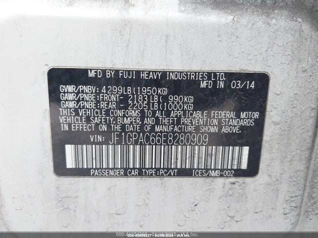 Subaru Impreza 2.0i Premium 2014 JF1GPAC66E8280909 Image 9