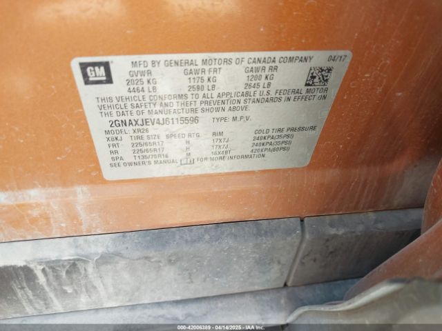 2018 CHEVROLET EQUINOX 2GNAXJEV4J6115596 Photo 8
