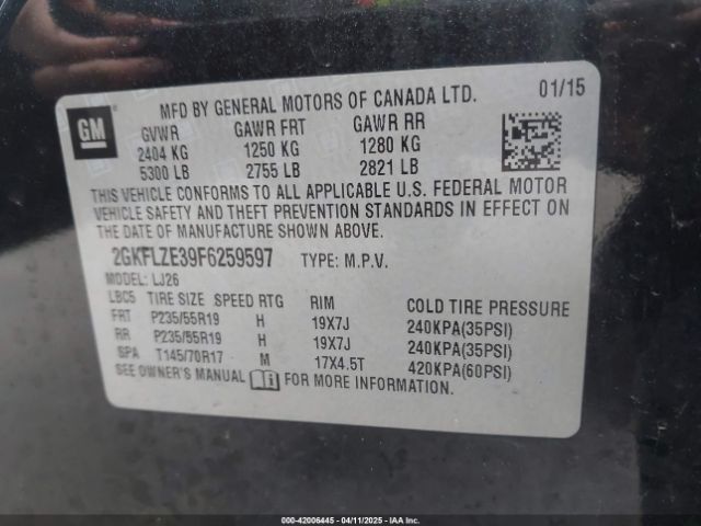 2GKFLZE39F6259597 GMC Terrain Denali