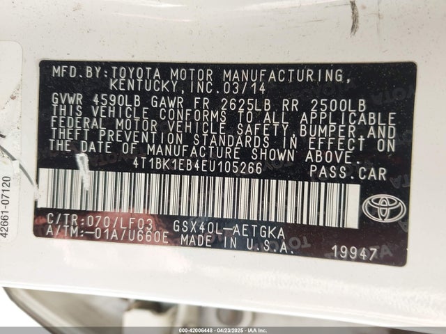 Toyota Avalon Xle Premium 2014 4T1BK1EB4EU105266 Image 9