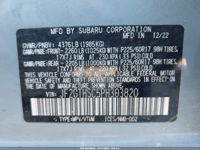 2023 SUBARU CROSSTREK JF2GTHSC5PH303820 Photo 8