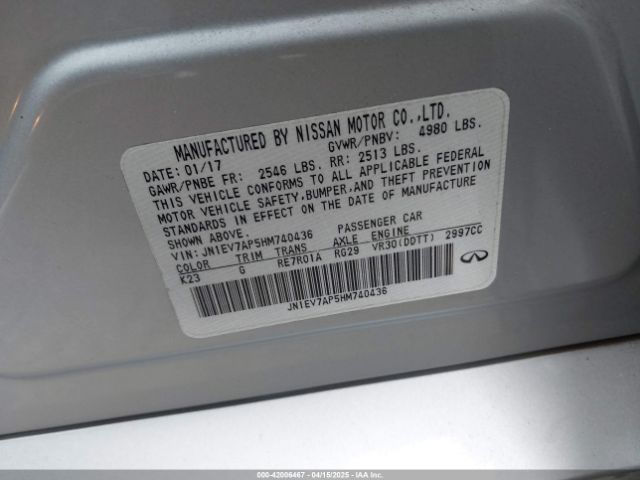 JN1EV7AP5HM740436 Infiniti Q50 3.0t Signature Edition