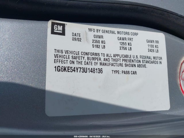 2003 CADILLAC DEVILLE 1G6KE54Y73U148136 Photo 8
