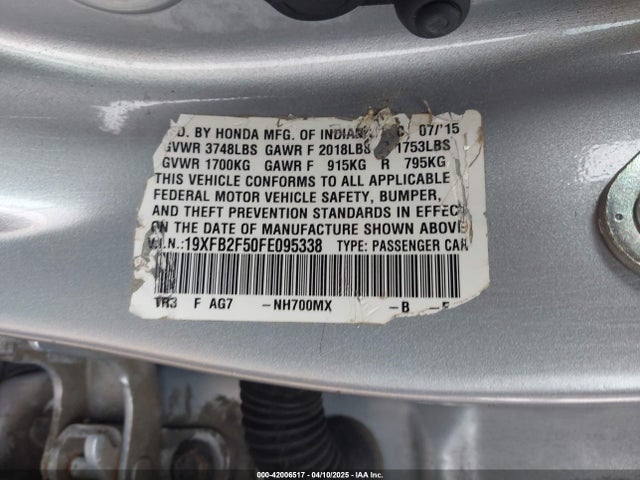 19XFB2F50FE095338 Honda Civic Lx