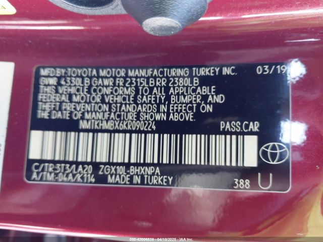 2019 TOYOTA C-HR NMTKHMBX6KR090224 Photo 8