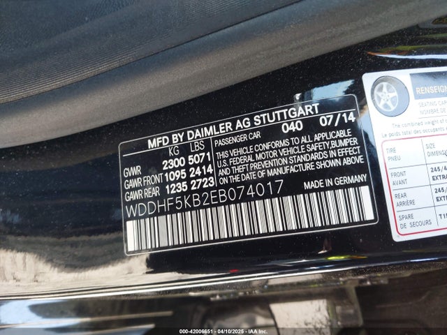 WDDHF5KB2EB074017 Mercedes-Benz E 350
